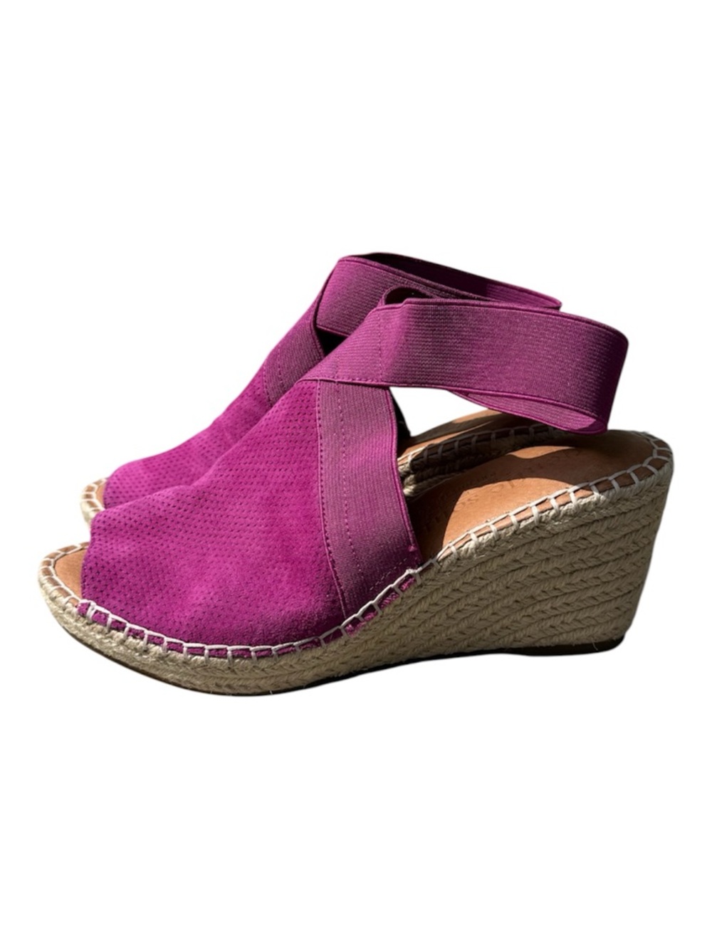 gentle souls Magenta Pink Colleen Espadrille Wedge Sandals - Picture 3 of 11